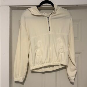 Pink Rose Cozy Cream Zip-Up